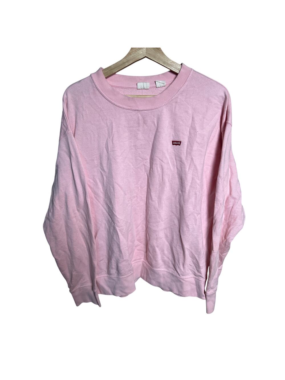 Levis Sweater Pink Pullover Casual Stretch Logo XL